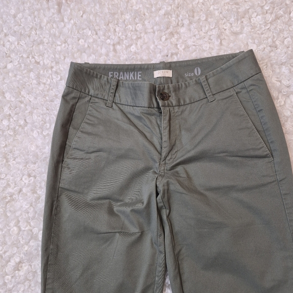 J.CREW Frankie Stretch Chino Pants Size 0 Olive Green Slim - Picture 4 of 14